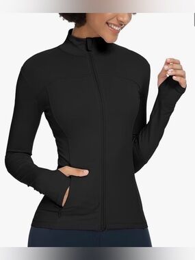 Women’s Black Full-Zip Athletic Jacket